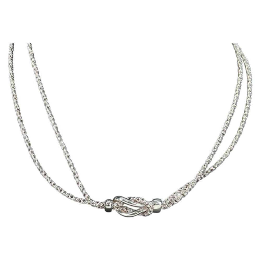 Tiffany & Co. Double Rope Center Knot Necklace Ag925 Silver